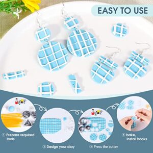 Snoghmil Polymer Clay Earrings Making Kit with 32pcs Polymer Clay Cutters, 24pcs Oven Bake Clay, 30 Set Earring Rings&Hooks for Earrings Making, Clay Earring Jewelry Making Kit for Beginner