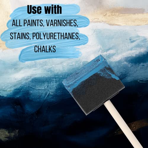 Bates- Foam Paint Brushes, 3 Inch, 12 pcs, Foam Brush, Sponge Brush, Sponge Brushes for Painting, Sponge Paint Brush, Foam Brushes for Staining, Paint Sponges, Sponge Paint Brushes for Painting.