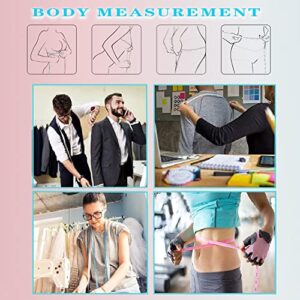 2 Pack Soft Automatic Retractable Tape Measure.60inch/150cm Body Waist,Tailor Sewing Craft, Cloth Fabric Measurement Digital Tape,Mini Collectible Pocket Kids Measuring Tape Tool(Green Pink)