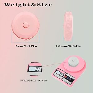 2 Pack Soft Automatic Retractable Tape Measure.60inch/150cm Body Waist,Tailor Sewing Craft, Cloth Fabric Measurement Digital Tape,Mini Collectible Pocket Kids Measuring Tape Tool(Green Pink)