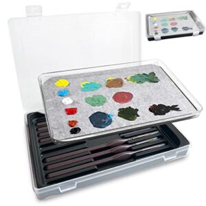wet palette wet pallet for miniatures- stay wet palette for acrylic painting wet pallets for painting miniatures,paint brush holder organizer wet palette storage containers