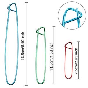 9 Pieces Cable Stitch Holders, Mixed Color Aluminum Cable Needles Stitch Holders, Safety Pin Brooch Weaving Needle Sweater Knitting Tool, Bent Tapestry Needles for Yarn Sewing Knitting