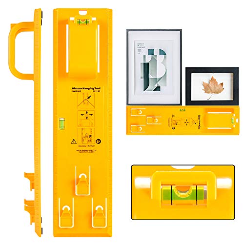 Picture Hanging Tool with Level Easy Frame Picture Hanger Wall Hanging Kit (Yellow Hanging Tool)