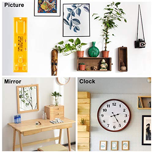 Picture Hanging Tool with Level Easy Frame Picture Hanger Wall Hanging Kit (Yellow Hanging Tool)