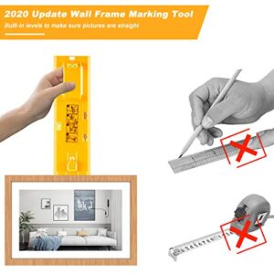 Picture Hanging Tool with Level Easy Frame Picture Hanger Wall Hanging Kit (Yellow Hanging Tool)