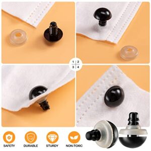 270PCS Safety Eyes and Noses, Black Plastic Eyes and Teddy Bear Nose with Washers for Doll Making for Crafts