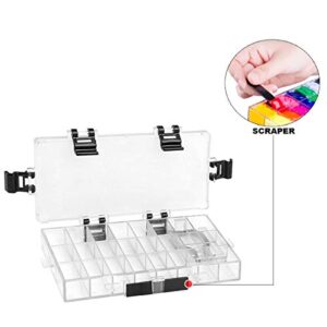 Transon Paint Storage Palette Box 24 Wells Airtight Stay Wet for Watercolor, Gouache, Acrylic and Oil Paint