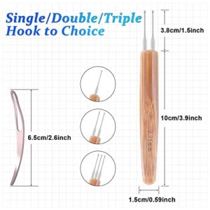 6PCS Dreadlock Crochet Needle for Dreadlocks, Durable 0.75mm Dreadlock Crochet Hooks for Hair with Interlocking Tool, Excellent for Maintaining Real Dread Loc