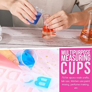 36 PCS Resin Mixing Cups, LEOBRO 12PCS 100ML Plastic Measuring Cups for Resin, 24PCS 50ML Paint Epoxy Resin Mixing Cups, with Craft Sticks, Beaker, Liquid Measuring Cups, Graduation Epoxy Resin Cups