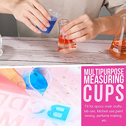 36 PCS Resin Mixing Cups, LEOBRO 12PCS 100ML Plastic Measuring Cups for Resin, 24PCS 50ML Paint Epoxy Resin Mixing Cups, with Craft Sticks, Beaker, Liquid Measuring Cups, Graduation Epoxy Resin Cups