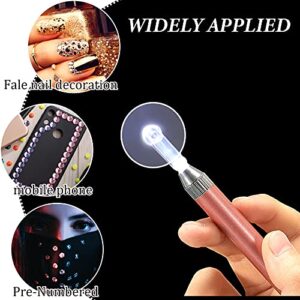 6 Pieces LED Diamond Painting Pen Wheel Set with Tape Light Point Drill Pens Fast and Efficient Diamond Painting Supplies for Different Size Jewelry Art DIY 5D Diamond Painting Nail Arts