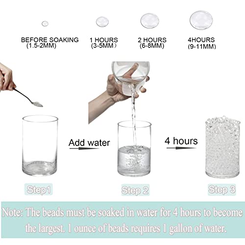 FALAMON 60000 Clear Water Beads, Water Gel Beads for Vase Filler, Floating Pearls, Christmas Decoration, Wedding Centerpiece, Floating Candles, Planting, Floral Decoration (Clear)