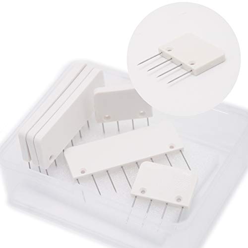 LAMXD Knit Blockers & Pin Kit,Knit Blocking Combs – Set of 25 Combs for Blocking Knitting, Crochet, Lace or Needlework Projects – Extra 100 T-pins – for use with Blocking Mats for Knitting Mat…