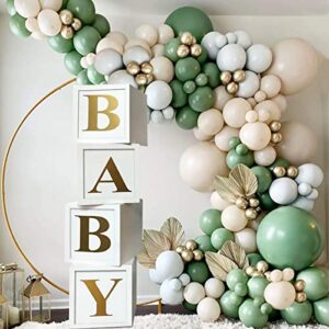 baby shower decorations baby balloon boxes blocks with 30 letters for boy girl 1st birthday, teddy bear baby shower, bridal shower, gender reveal party decoration by qifu