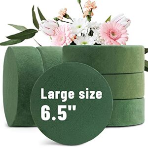 max shape 6 packs round floral foam blocks，6.5” large dry floral foam for artificial flowers,flower foam blocks for wedding aisle flowers party decoration