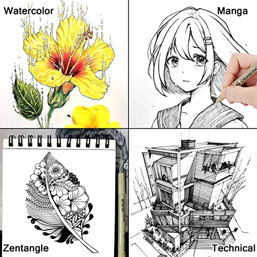 Micro Fineliner Drawing Art Pens: 12 Black Fine Line Waterproof Ink Set Artist Supplies Archival Inking Markers Pigment Liner Point Journaling Sketch Outline Manga Anime Sketching Watercolor Technical