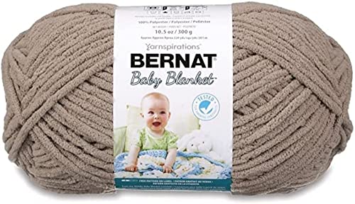 Bernat Baby Blanket BB Baby Sand Yarn - 1 Pack of 10.5oz/300g - Polyester - #6 Super Bulky - 220 Yards - Knitting/Crochet