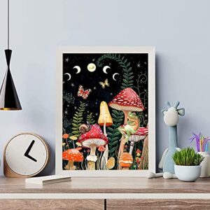 Mushroom Diamond Painting Kits for Adults, 5D DIY Diamond Paintings Kit Frog Diamond Art Kits for Adults Full Drill Gem Painting Kit Diamond Dotz for Home Wall Decor Gifts 12x16incH