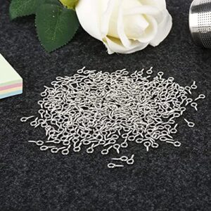 500PCS Small Screw Eye Pins, 4 x 8mm Small Eye Hooks for Jewelry Making, Eyelets Screw Threaded Clasps Hooks for Doing Art DIY, Mini Metal Hoop Peg/ Bracelet Connectors Excellent Jewelry Eye Screws