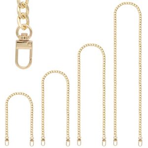 4 pieces different sizes iron replacement flat chains iron, metal chain strap for diy purse handbag shoulder crossbody bag clutch by rapuda(15.4 inch, 23.6 inch, 31. 4 inch, 47.2 inch) gold