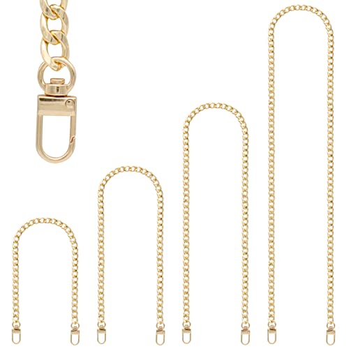 4 Pieces Different Sizes Iron Replacement Flat Chains Iron, Metal Chain Strap for DIY Purse Handbag Shoulder Crossbody Bag Clutch by RAPUDA(15.4 Inch, 23.6 Inch, 31. 4 Inch, 47.2 Inch) Gold