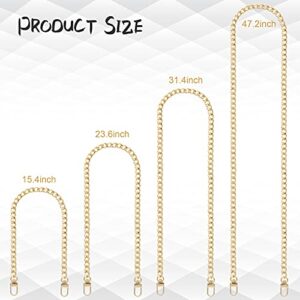 4 Pieces Different Sizes Iron Replacement Flat Chains Iron, Metal Chain Strap for DIY Purse Handbag Shoulder Crossbody Bag Clutch by RAPUDA(15.4 Inch, 23.6 Inch, 31. 4 Inch, 47.2 Inch) Gold