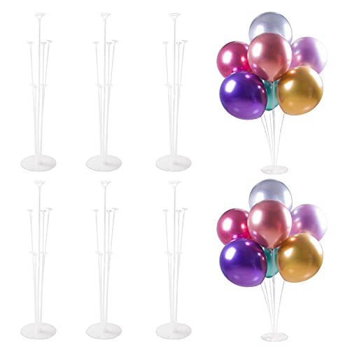 6 Sets Balloon Stand Kit, Table Balloon Stand Holder, Reusable Centerpiece with Base for Birthday Decorations, Party, Wedding and Graduation Decorations