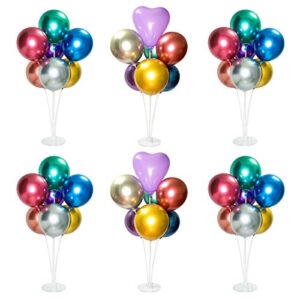 6 Sets Balloon Stand Kit, Table Balloon Stand Holder, Reusable Centerpiece with Base for Birthday Decorations, Party, Wedding and Graduation Decorations