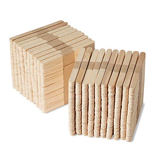 hand2mind Natural Wood Craft Sticks Bulk Set, Popsicle Sticks for Crafts, Waxing Sticks, Classroom Art Supplies, Art Sticks, Sticks for Crafting, Kids Art Supplies, 4-1/2 x 3/8 in. (Pack of 1,000)