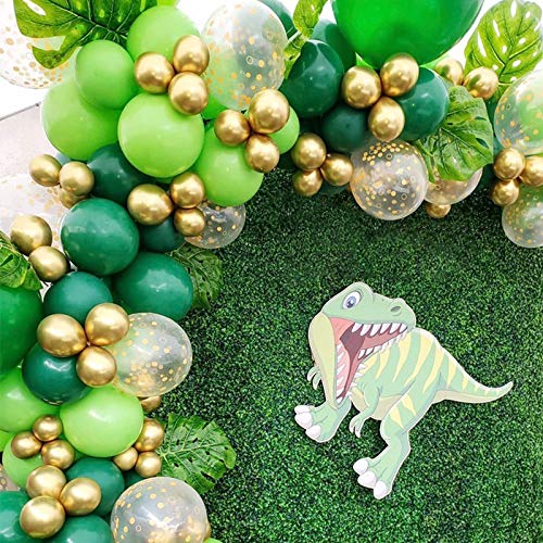 Zesliwy 100 Pack Green Latex Balloons, 12 inch Dark Green Balloons And Light Green Balloons with Green Ribbon for Jungle Safari Theme Birthday Party Baby Shower St. Patrick's Day Party Decoations.