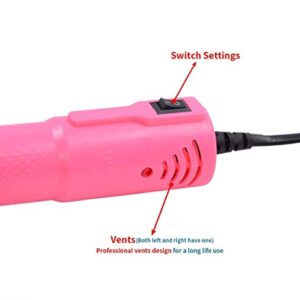 Heat Gun,mofa Embossing Mini Heat Gun,Hot Air Gun For Craft with Stand For DIY Embossing And Acrylic Paint Dryer,Multi-Purpose Electric Heating Nozzle 150W 110V (Pink,White)