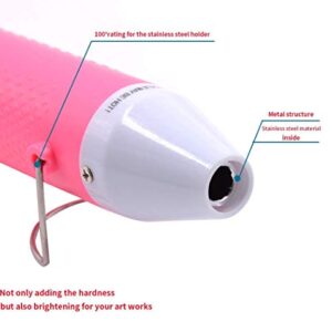 Heat Gun,mofa Embossing Mini Heat Gun,Hot Air Gun For Craft with Stand For DIY Embossing And Acrylic Paint Dryer,Multi-Purpose Electric Heating Nozzle 150W 110V (Pink,White)