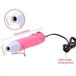 Heat Gun,mofa Embossing Mini Heat Gun,Hot Air Gun For Craft with Stand For DIY Embossing And Acrylic Paint Dryer,Multi-Purpose Electric Heating Nozzle 150W 110V (Pink,White)