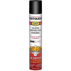 rust-oleum 334128 stops rust turbo spray paint, 24 oz, gloss black