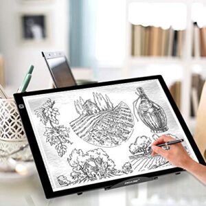 IMAGE Large Version Stand Ventilated Adjustable Light Box Laptop Pad Stand, Multifunction(12 Angles) Skidding Prevented Tracing Holder for AGPtek/Huion A3 A4 LED Tracing Light Pad & Diamond Painting