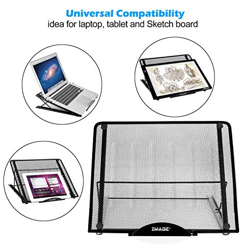 IMAGE Large Version Stand Ventilated Adjustable Light Box Laptop Pad Stand, Multifunction(12 Angles) Skidding Prevented Tracing Holder for AGPtek/Huion A3 A4 LED Tracing Light Pad & Diamond Painting