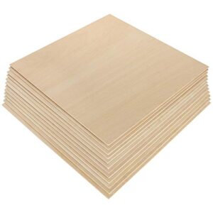 12 pack 11.8 × 11.8 inch basswood sheets thin wood sheets plywood board basswood sheets 1/8 inch square unfinished wood boards for crafts, diy project, mini house building architectural model making