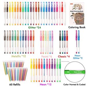 Gel Pens, Shuttle Art 120 Pack Gel Pen Set 60 Colored Gel Pen with 60 Refills for Adults Coloring Books Drawing Doodling Crafts Scrapbooking Journaling