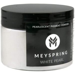meyspring white pearl mica powder – 50g – white resin pigment – white mica powder for epoxy resin art – white epoxy pigment and uv resin dye – mica powder for epoxy resin – resin powder pigment