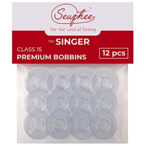 12pcs bobbins fits singer sewing machine – class 15 plastic bobbins, 81348