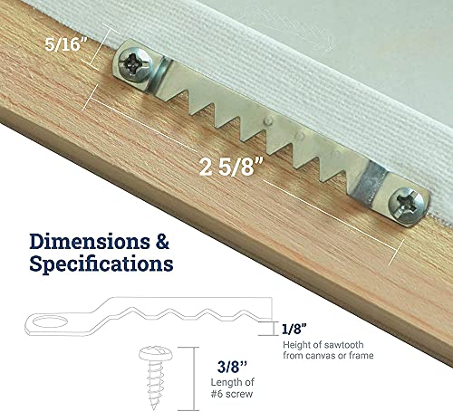 10 Pack - Large Sawtooth Hangers with Screws - Canvas Hanger - Sawtooth Hanger