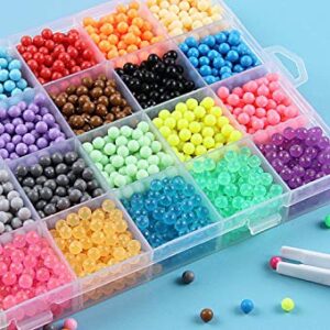 Funcool Beads Toy Fusible Beads Refill, 24 Colors Water Spray Beads Set Compatible with Beados Art Crafts Toys for Kids Over 3000 Classic and Jewel Beads