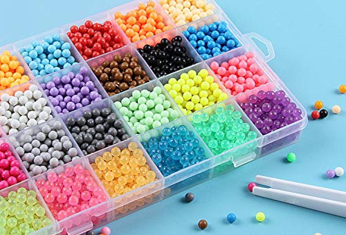 Funcool Beads Toy Fusible Beads Refill, 24 Colors Water Spray Beads Set Compatible with Beados Art Crafts Toys for Kids Over 3000 Classic and Jewel Beads