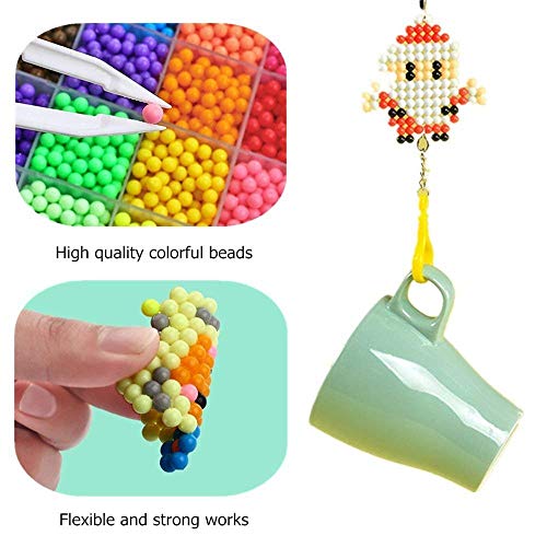 Funcool Beads Toy Fusible Beads Refill, 24 Colors Water Spray Beads Set Compatible with Beados Art Crafts Toys for Kids Over 3000 Classic and Jewel Beads