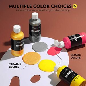 Magicfly Bulk Acrylic Paint Set, 14 Rich Pigments Colors (280 ml/9.47 fl oz.) Acrylic Paint Bottles, Non-Fading, Non-Toxic Craft Paints for Painting on Canvas, Christmas Decorations, Ideal for Beginners, Artist & Hobby Painters