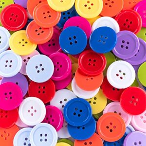 100 Pack 1 Inch Buttons Flatback Sewing Colored for Arts & Crafts, Fashion Clothing, DIY Projects (Assorted)