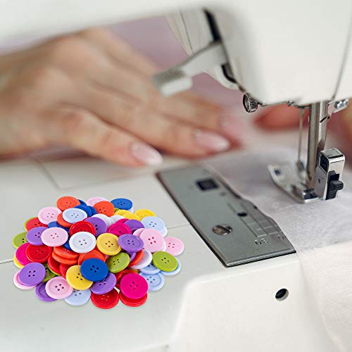 100 Pack 1 Inch Buttons Flatback Sewing Colored for Arts & Crafts, Fashion Clothing, DIY Projects (Assorted)