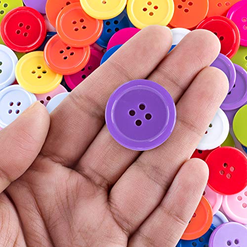 100 Pack 1 Inch Buttons Flatback Sewing Colored for Arts & Crafts, Fashion Clothing, DIY Projects (Assorted)