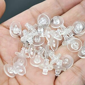 100pcs Bullet Clutch Earring Backs with Pad 50pairs Earring Safety Backs, Earring Backs for Dropy Ears Studs Fishhook Earring Backs Replacements Clutch Back Earrings Replacement for Heavy Earring