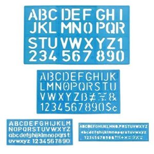 1 x Letter and Number Stencil Sets - Sizes 8, 10, 20, 30mm - Assorted Colors